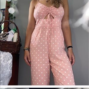 Target Light Pink Polka Dot Jumpsuit